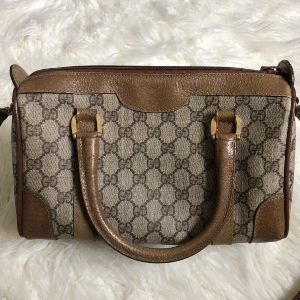 Gucci Vintage GG Coated Canvas Top Handle Bag - Picture 2 of 8